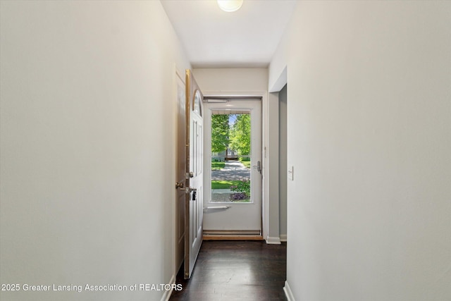 522 Cowley Ave, East Lansing, MI 48823 - corridor with dark wood-type flooring and baseboards