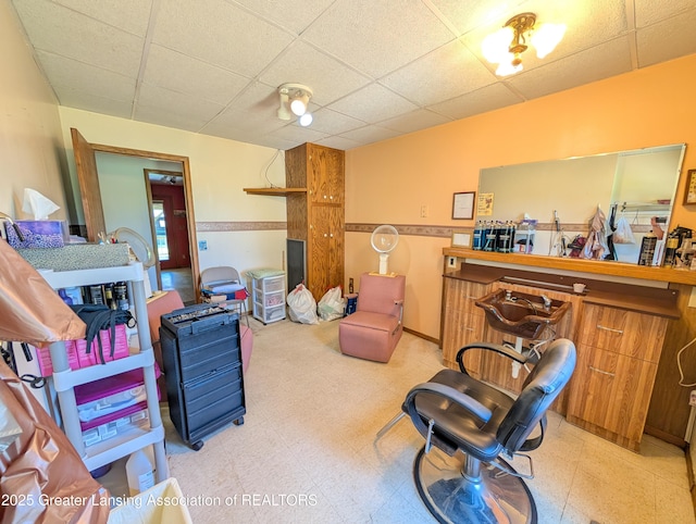 4963 E Portland Rd, Portland, MI 48875 - bedroom featuring light floors and a paneled ceiling