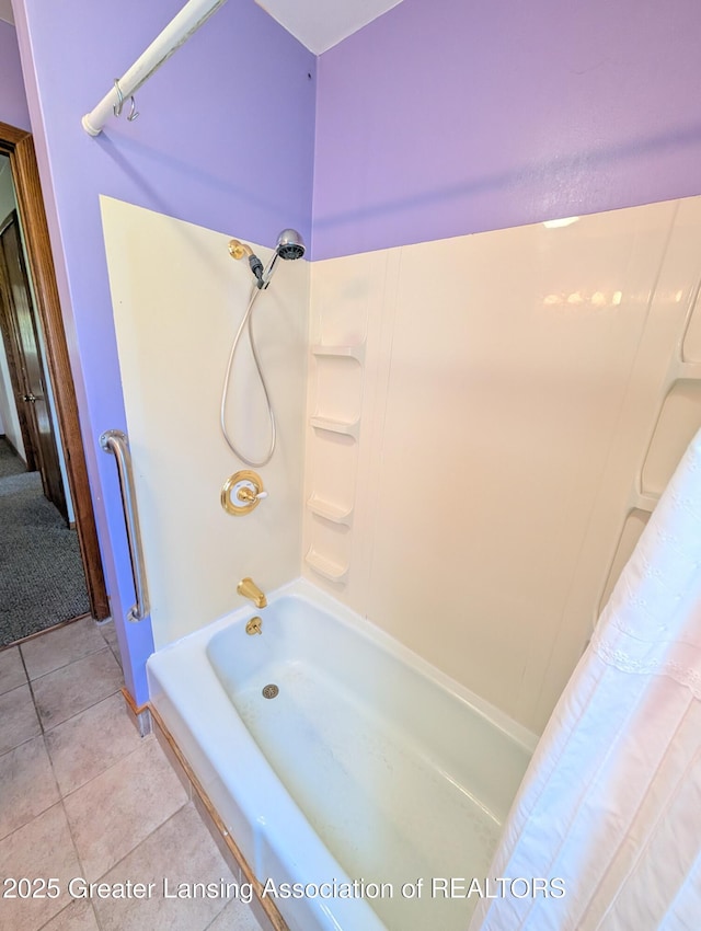 4963 E Portland Rd, Portland, MI 48875 - full bath featuring tile patterned flooring and shower / bathtub combination with curtain