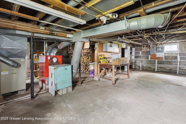 16544 S Chapin Rd, Elsie, MI 48831 - basement featuring heating unit and electric panel