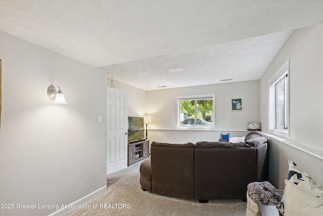 1539 Jacqueline Dr, Holt, MI 48842 - living area with light colored carpet and a textured ceiling