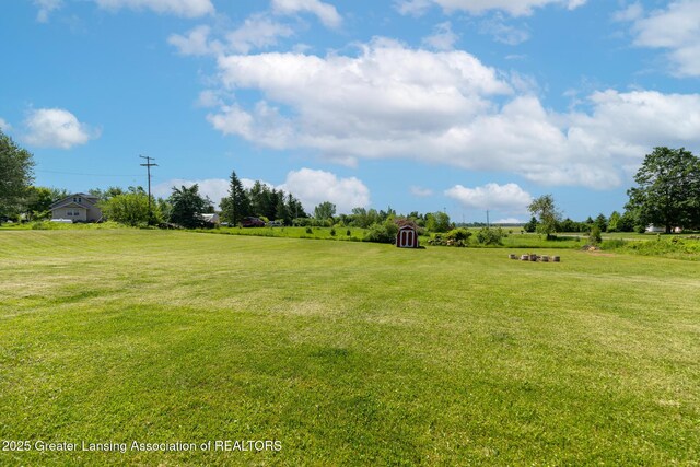 2520 Linn Rd, Williamston, MI 48895 - view of grassy yard with a storage shed