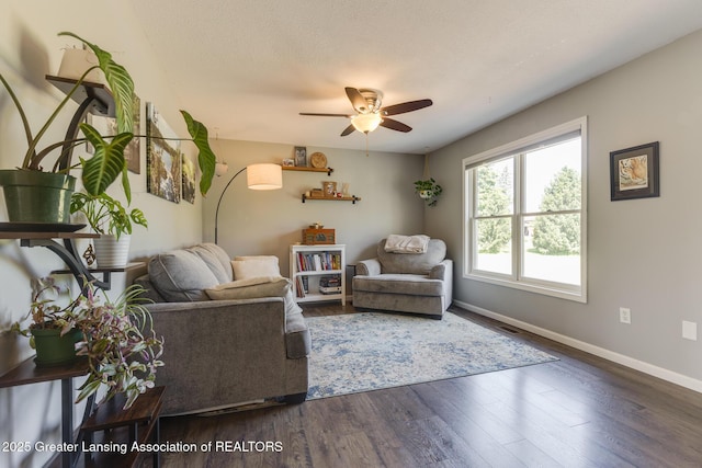 2520 Linn Rd, Williamston, MI 48895 - living area featuring ceiling fan and wood finished floors