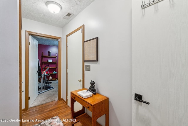 5041 E Willoughby Rd Unit 7, Holt, MI 48842 - hall with wood finished floors and a textured ceiling