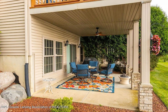 4001 Sierra Hts, Holt, MI 48842 - view of patio / terrace featuring ceiling fan