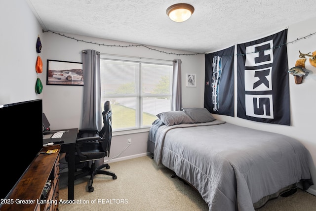 3913 Danbridge Dr, Lansing, MI 48906 - bedroom with a textured ceiling, carpet, and an office area