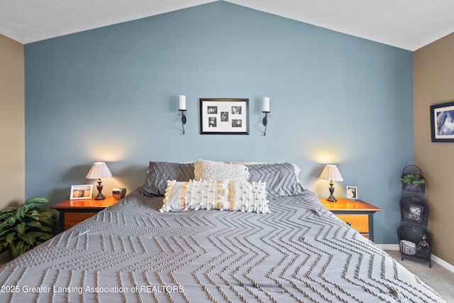 3913 Danbridge Dr, Lansing, MI 48906 - bedroom with carpet and lofted ceiling
