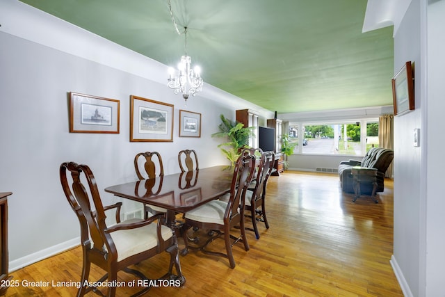 425 S Holmes St, Lansing, MI 48912 - dining space with a chandelier and light wood-type flooring