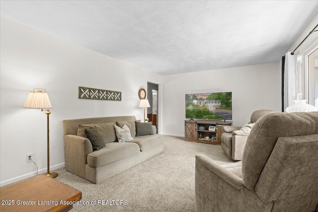 1754 S College Rd, Mason, MI 48854 - living area featuring baseboards and carpet floors