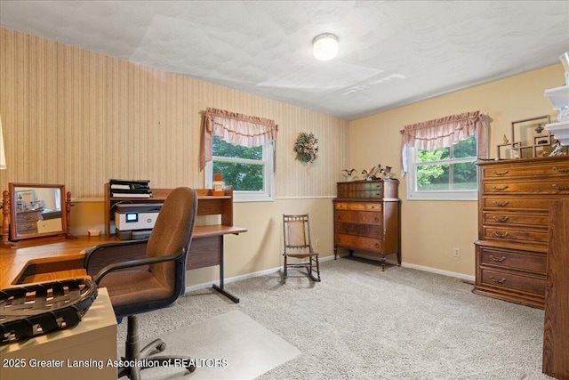 1754 S College Rd, Mason, MI 48854 - office area featuring baseboards and carpet flooring