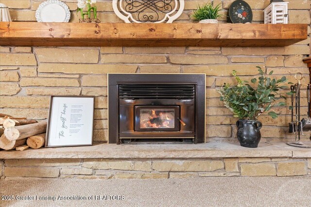 1754 S College Rd, Mason, MI 48854 - detailed view of a glass covered fireplace