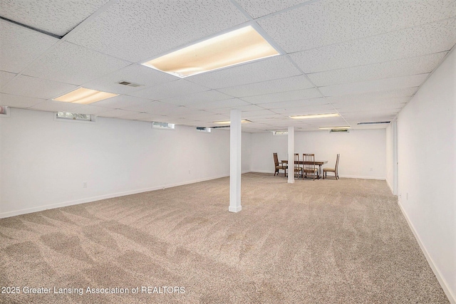 5800 Bent Tree Dr, East Lansing, MI 48823 - finished below grade area with carpet floors and a paneled ceiling