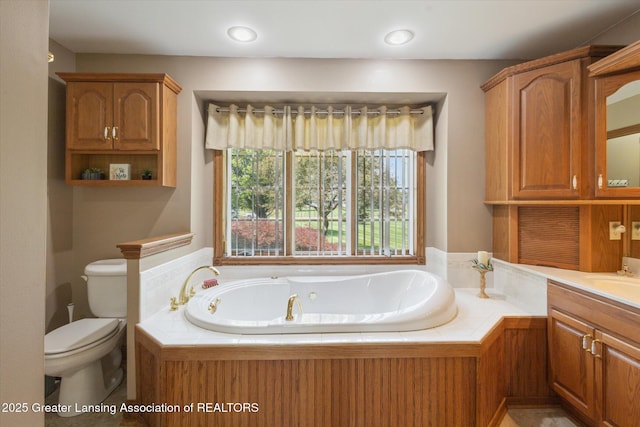 169 Mapleview Dr, Charlotte, MI 48813 - full bathroom with a garden tub and vanity