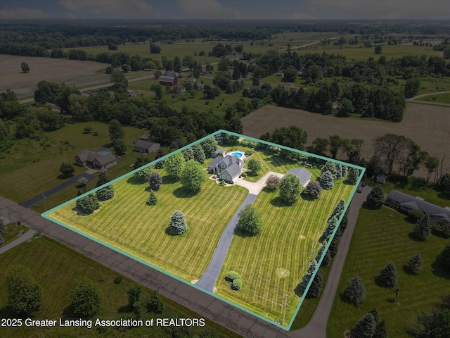 169 Mapleview Dr, Charlotte, MI 48813 - overview of rural landscape with property boundaries highlighted