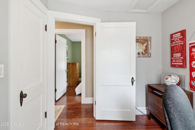 6244 Daft St, Lansing, MI 48911 - home office with dark wood finished floors
