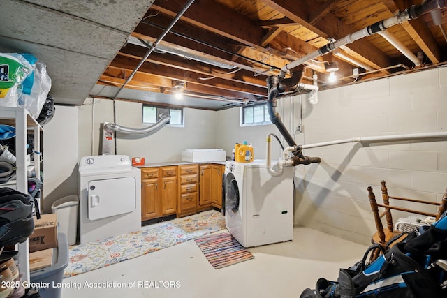 6244 Daft St, Lansing, MI 48911 - below grade area with washing machine and dryer