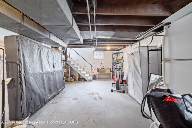 308 Memphis St, Lansing, MI 48915 - unfinished below grade area featuring stairs