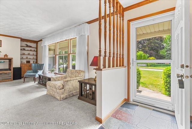 10648 Bobsyl Ln, Grand Ledge, MI 48837 - carpeted entryway with crown molding