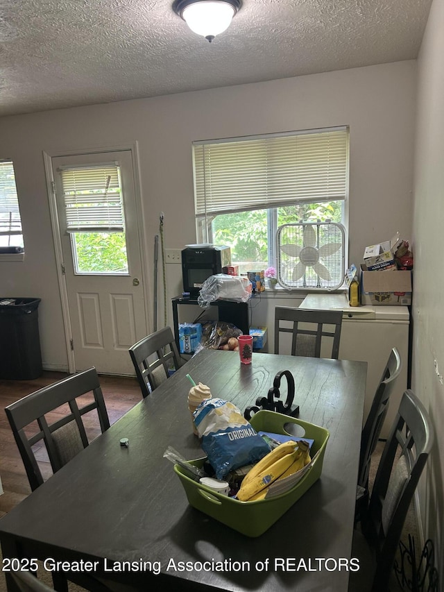 410 W Maple St, Lansing, MI 48906 - dining room with wood finished floors and a textured ceiling