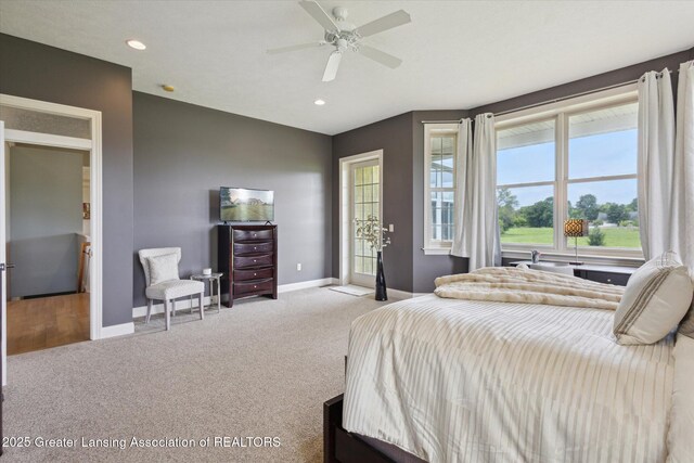 5056 W Bunker Rd, Mason, MI 48854 - carpeted bedroom featuring recessed lighting and a ceiling fan