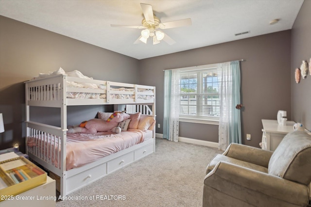 5056 W Bunker Rd, Mason, MI 48854 - carpeted bedroom with baseboards and ceiling fan