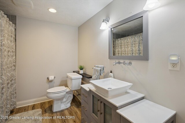 5056 W Bunker Rd, Mason, MI 48854 - bathroom featuring wood finished floors, vanity, and recessed lighting
