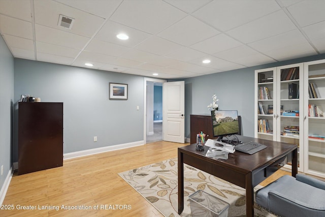 5056 W Bunker Rd, Mason, MI 48854 - office space with light wood-style floors, a drop ceiling, and recessed lighting