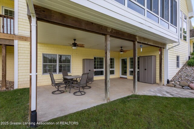 5056 W Bunker Rd, Mason, MI 48854 - view of patio / terrace with a ceiling fan