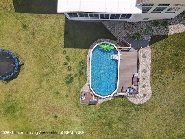 5056 W Bunker Rd, Mason, MI 48854 - aerial view of a pool