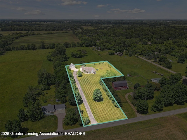 5056 W Bunker Rd, Mason, MI 48854 - view of rural area with property boundaries highlighted