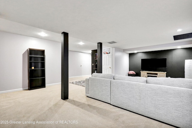 5925 Cabrena Dr, Lansing, MI 48917 - living room with light colored carpet and recessed lighting