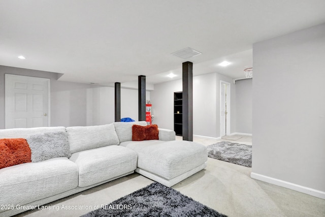 5925 Cabrena Dr, Lansing, MI 48917 - living area featuring recessed lighting and light colored carpet