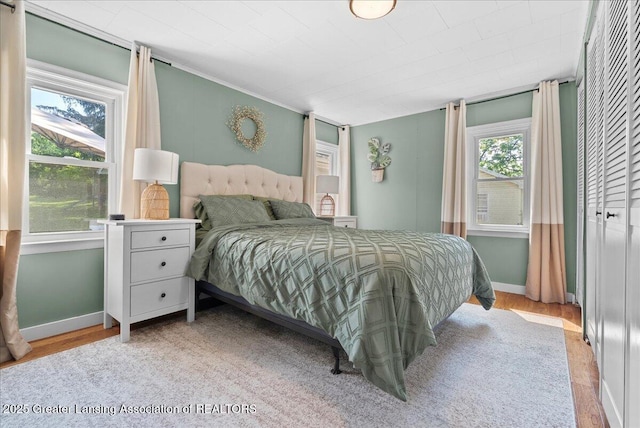 520 Wood St, Eaton Rapids, MI 48827 - bedroom featuring multiple windows and light wood finished floors
