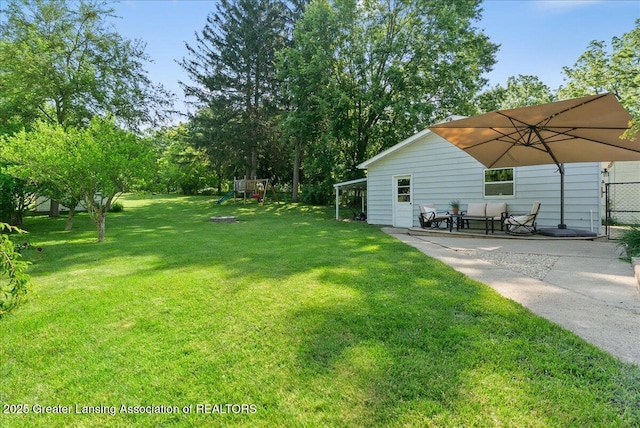 520 Wood St, Eaton Rapids, MI 48827 - view of yard with a playground and a patio area