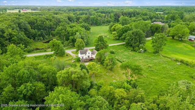 8805 E Cole Rd, Durand, MI 48429 - view from above of property with a forest