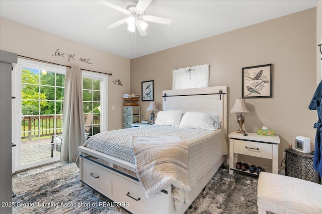 8805 E Cole Rd, Durand, MI 48429 - bedroom featuring access to outside and a ceiling fan