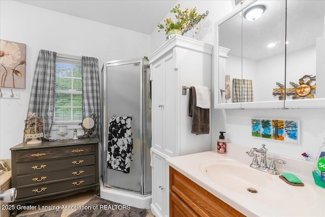 8805 E Cole Rd, Durand, MI 48429 - full bath with vanity and a shower stall