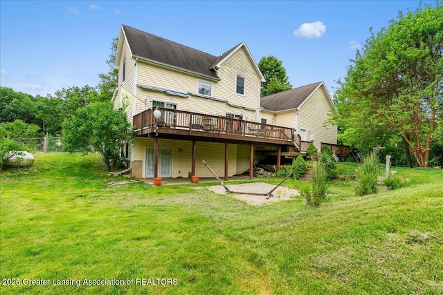 8805 E Cole Rd, Durand, MI 48429 - back of house featuring a wooden deck