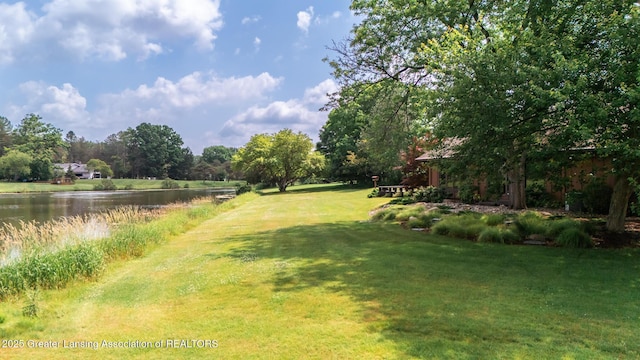 280 Winterberry Ln, Okemos, MI 48864 - view of green lawn featuring a water view