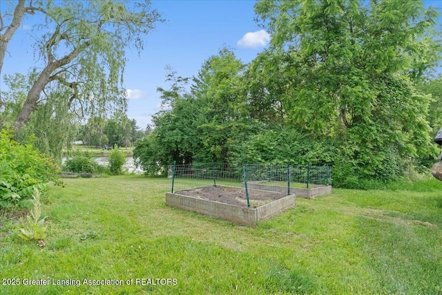 10138 Baron Blvd, Dimondale, MI 48821 - view of grassy yard with a vegetable garden