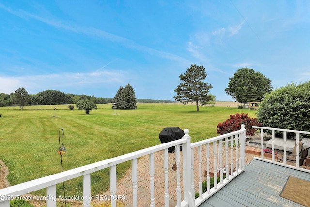 14235 Saxton Rd, Springport, MI 49284 - deck featuring a grill and a lawn