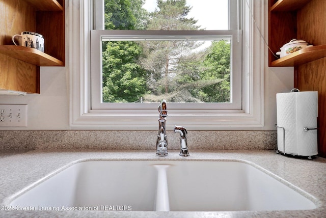 1823 Cricket Ln, East Lansing, MI 48823 - kitchen view of open shelves and light countertops