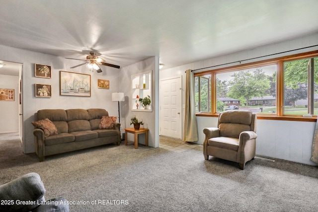 528 Thomas L Pkwy, Lansing, MI 48917 - living area featuring carpet floors and ceiling fan