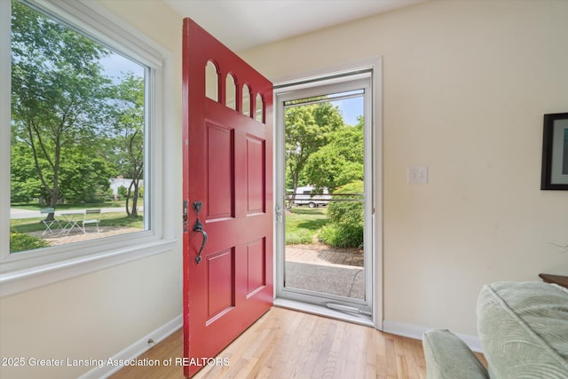 2391 Shawnee Trl, Okemos, MI 48864 - entrance foyer featuring light wood-style flooring and baseboards