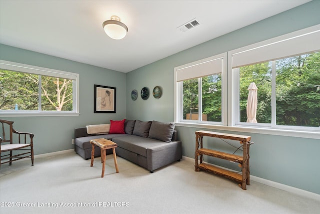 2391 Shawnee Trl, Okemos, MI 48864 - carpeted living room with baseboards