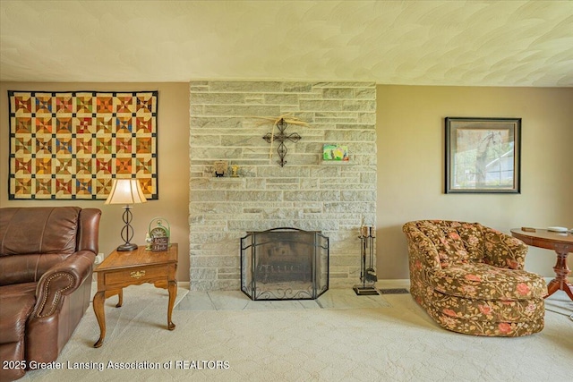 2300 Hampshire Rd, Lansing, MI 48911 - living room with baseboards and a fireplace