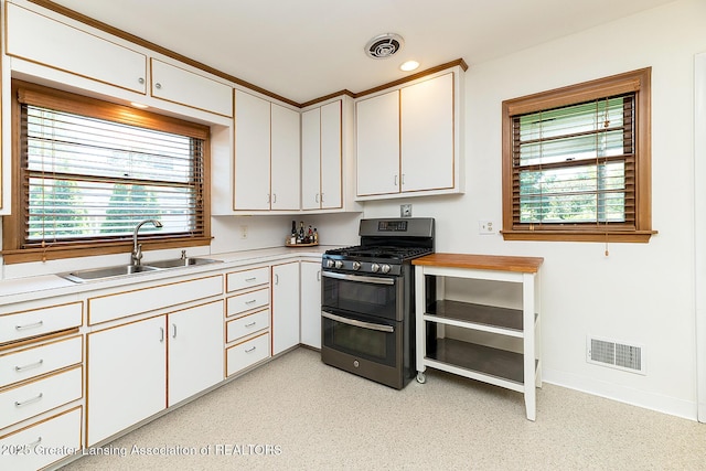 943 Lantern Hill Dr, East Lansing, MI 48823 - kitchen with double oven range, light countertops, and white cabinetry
