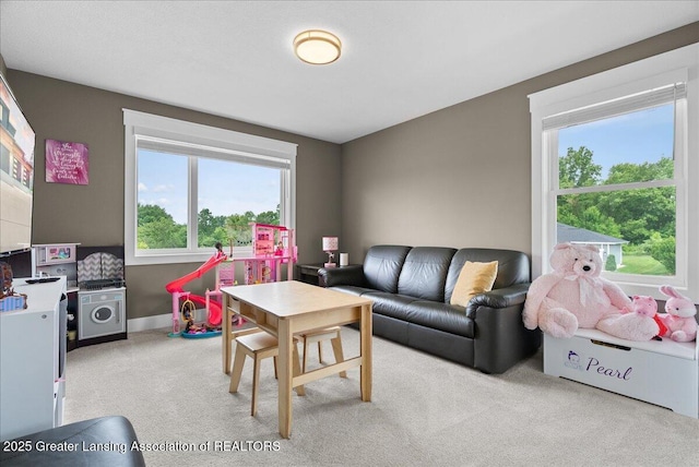 6102 Sleepy Hollow Ln, East Lansing, MI 48823 - living room featuring healthy amount of natural light and carpet