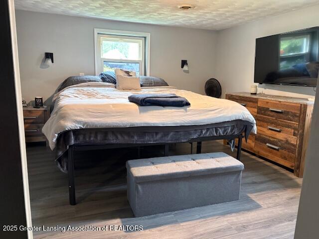 6321 Marywood Ave, Lansing, MI 48911 - bedroom featuring wood finished floors and a textured ceiling