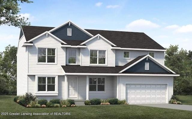 612 Titanium Trl, Haslett, MI 48840 - traditional-style home with a front yard, driveway, and a garage